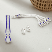 Mavi Mineli Alpaka Püskül Seti